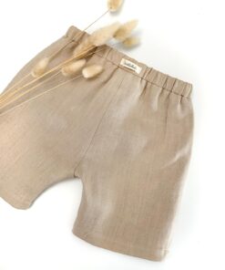 Leinen Bermuda Shorts für Mädchen und Jungen - kurze knielange Hose